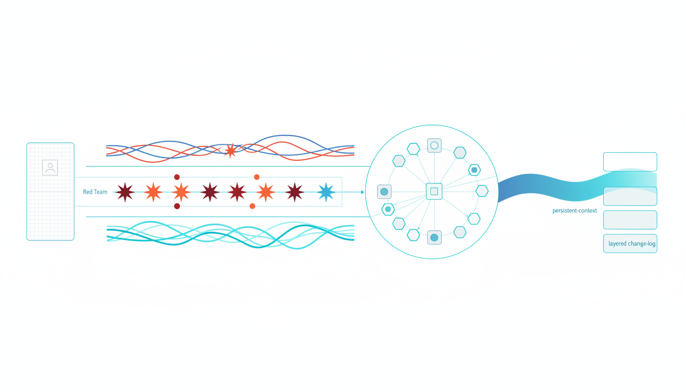 Detailed technical workflow diagram on white background: left shows a planning card and three parallel lanes — 'Debate' lane 