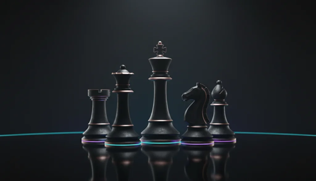 Chess pieces symbolizing AI decision intelligence and orchestration by Suprmind.