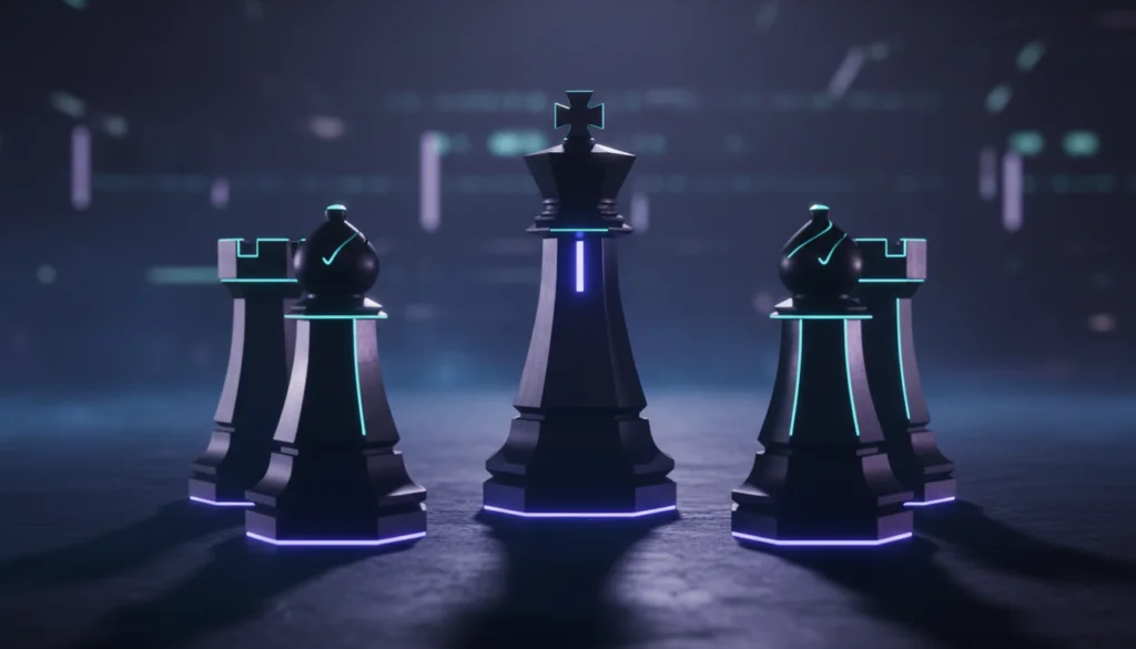 Chess pieces symbolizing AI decision intelligence and validation by Suprmind.