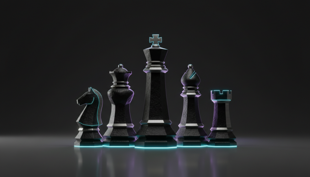 Chess pieces symbolizing AI decision intelligence and multi AI orchestrator for businesses.