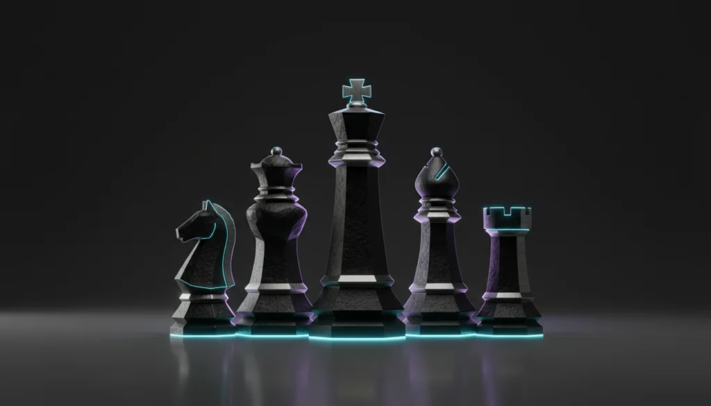 Chess pieces symbolizing AI decision intelligence and multi AI orchestrator for businesses.