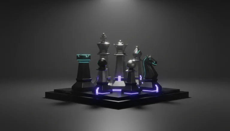 Multi AI orchestrator concept with chess pieces symbolizing AI decision intelligence for businesses.