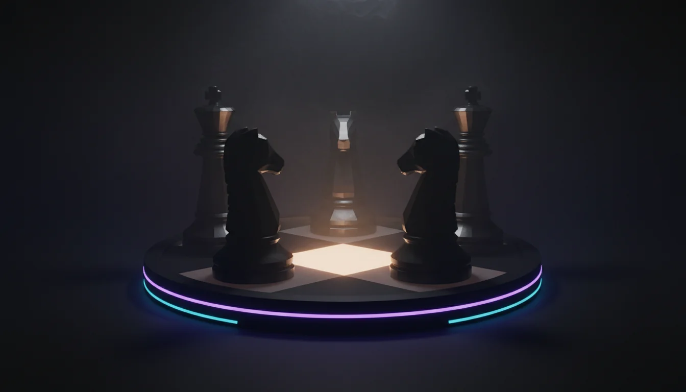 Multi AI orchestrator concept with chess pieces symbolizing AI decision intelligence.