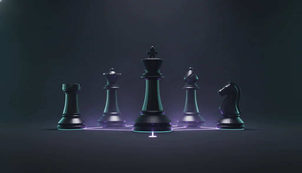 Chess pieces representing AI decision intelligence and multi AI orchestrator by Suprmind.