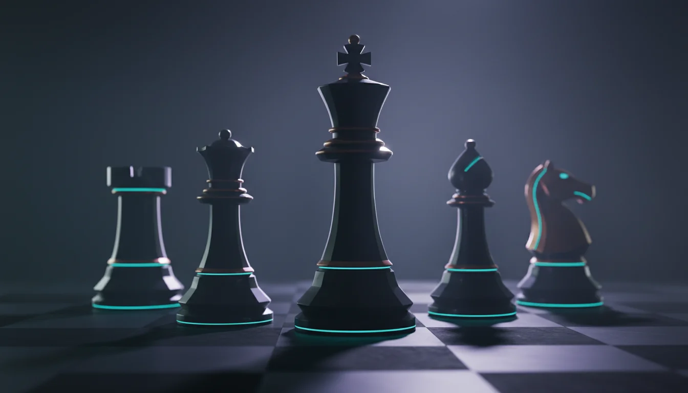 Chess pieces symbolizing AI decision intelligence and validation by Suprmind.