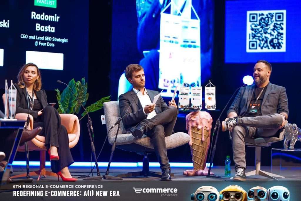 Radomir Basta on a digital marketing panel in Skopje