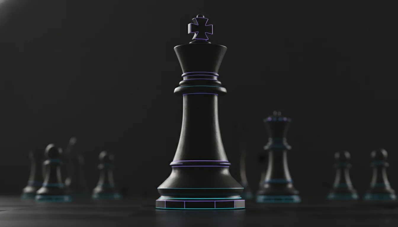 AI decision intelligence and orchestration concept with chess pieces.