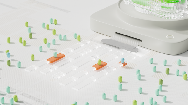 AI decision intelligence visualization with neural network diagram in a modern workspace.