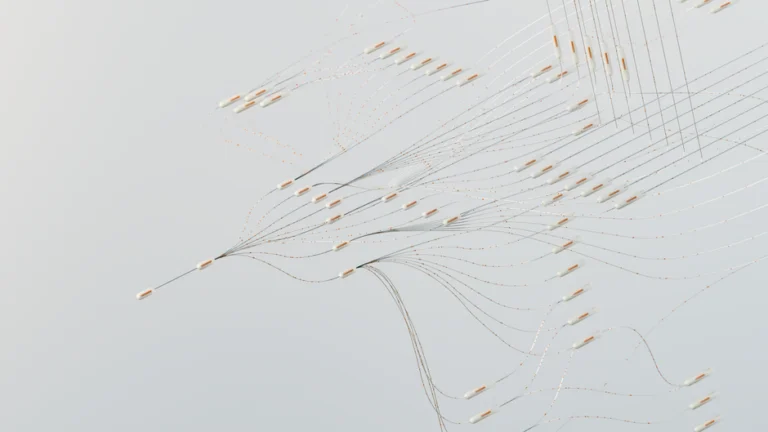 Visualization of a neural network diagram for AI decision intelligence by Suprmind.