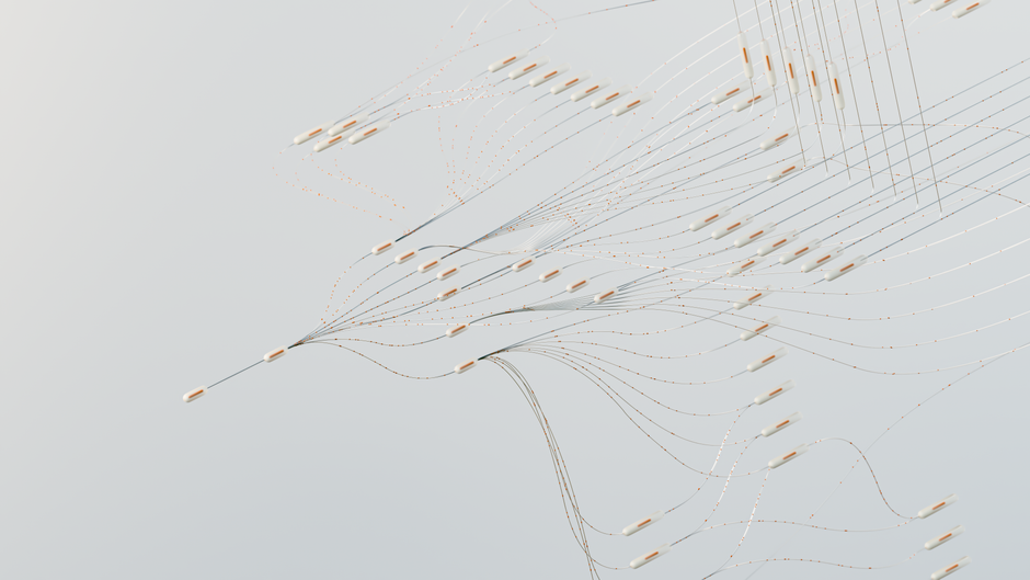 Visualization of a neural network diagram for AI decision intelligence by Suprmind.